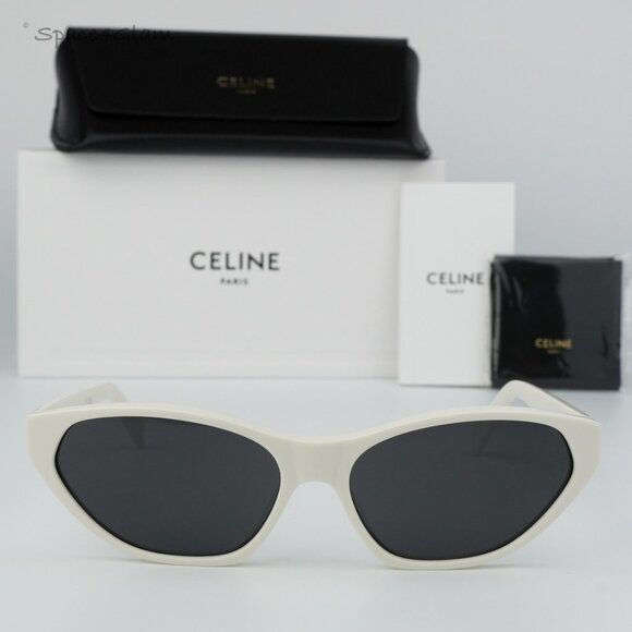 BRAND NEW Celine CL40251U 25A White Grey Cat Eye Women Sunglasses